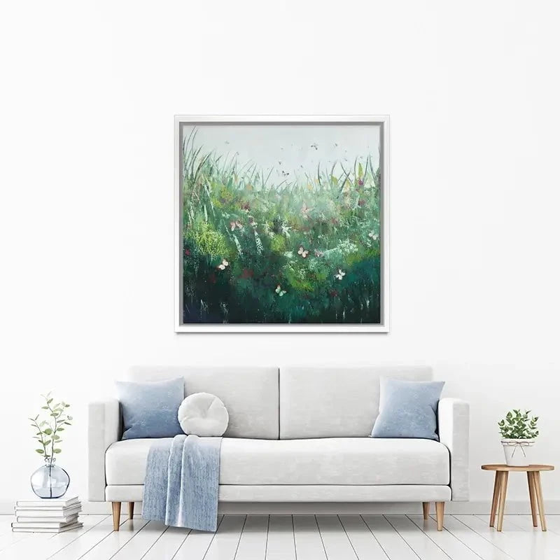 Green Butterflies Canvas Print Green Butterflies Canvas Print wall art product Laure Bury