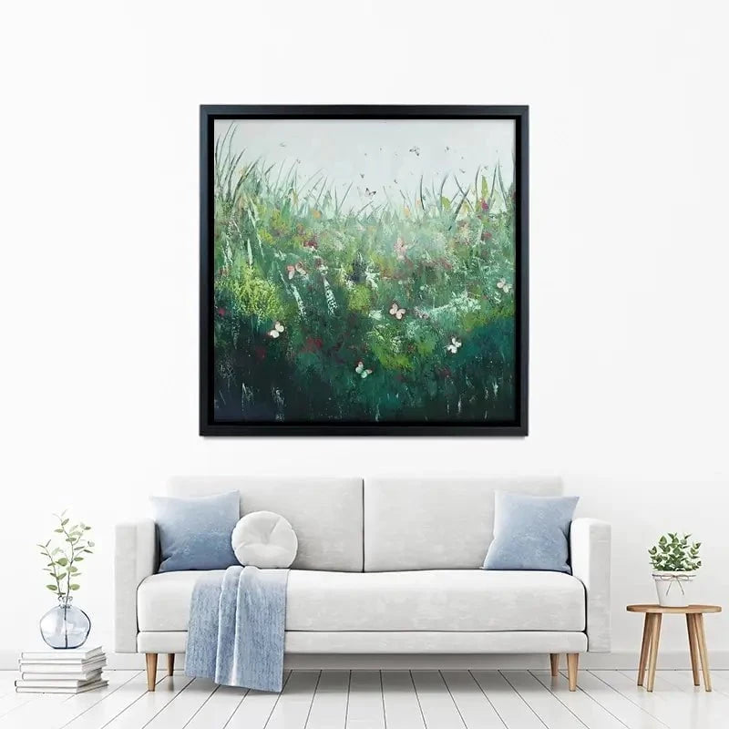 Green Butterflies Canvas Print Green Butterflies Canvas Print wall art product Laure Bury