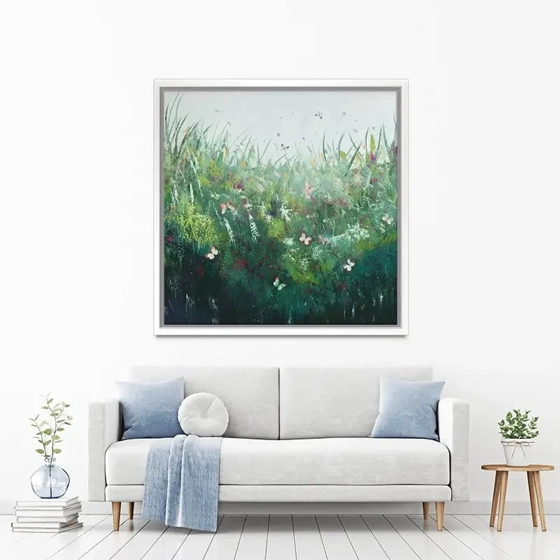 Green Butterflies Canvas Print Green Butterflies Canvas Print wall art product Laure Bury