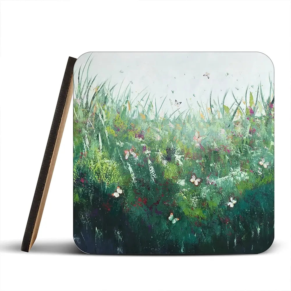 Green Butterflies Coaster Set Green Butterflies Coaster Set wall art product Laure Bury