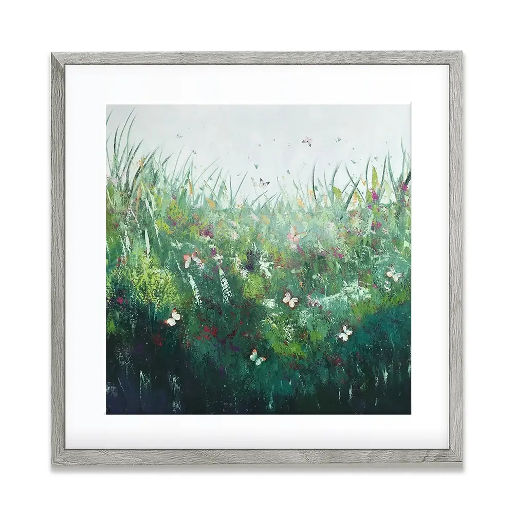 Green Butterflies Framed Art Print Green Butterflies Framed Art Print wall art product Laure Bury