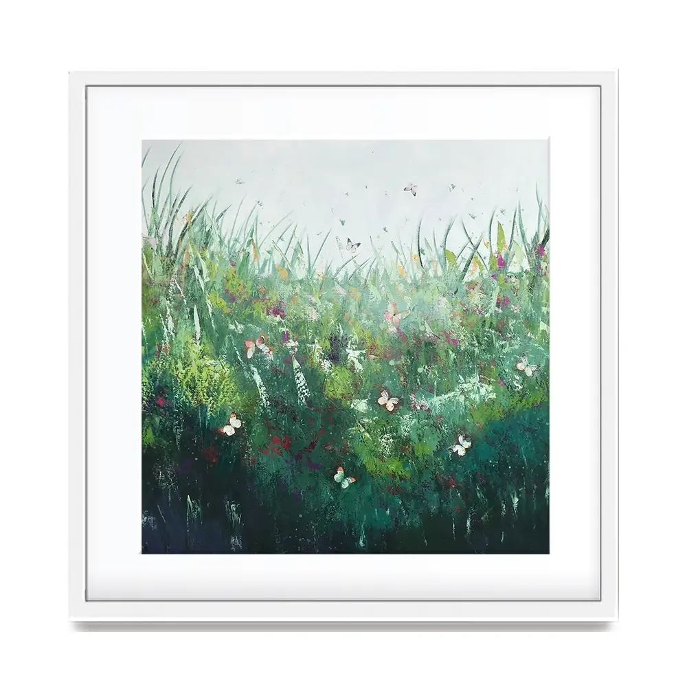 Green Butterflies Framed Art Print Green Butterflies Framed Art Print wall art product Laure Bury
