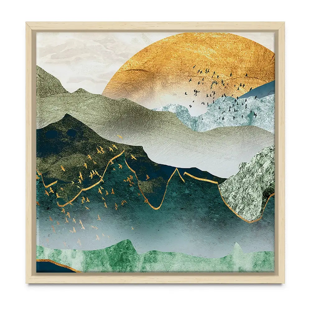 Green Golden Mountains By Sunset Oversized Canvas Print Green Golden Mountains By Sunset Oversized Canvas Print wall art product Art Print Shop