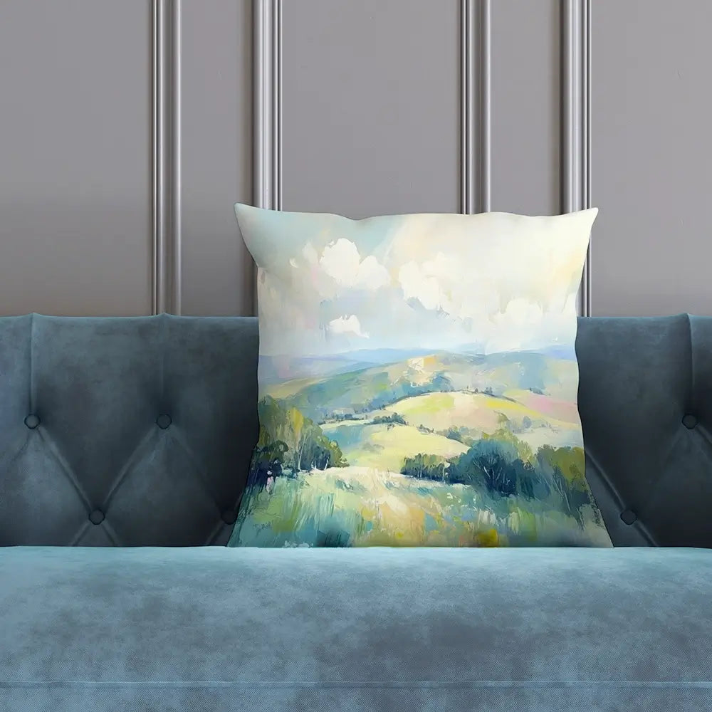 Green Hills Cushion Green Hills Cushion wall art product Art Print Shop