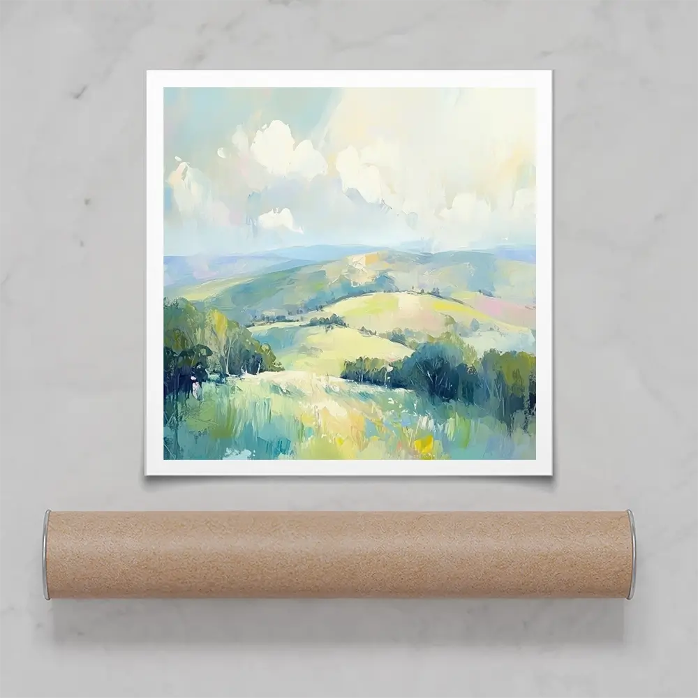 Green Hills Square Art Print Green Hills Square Art Print wall art product Art Print Shop