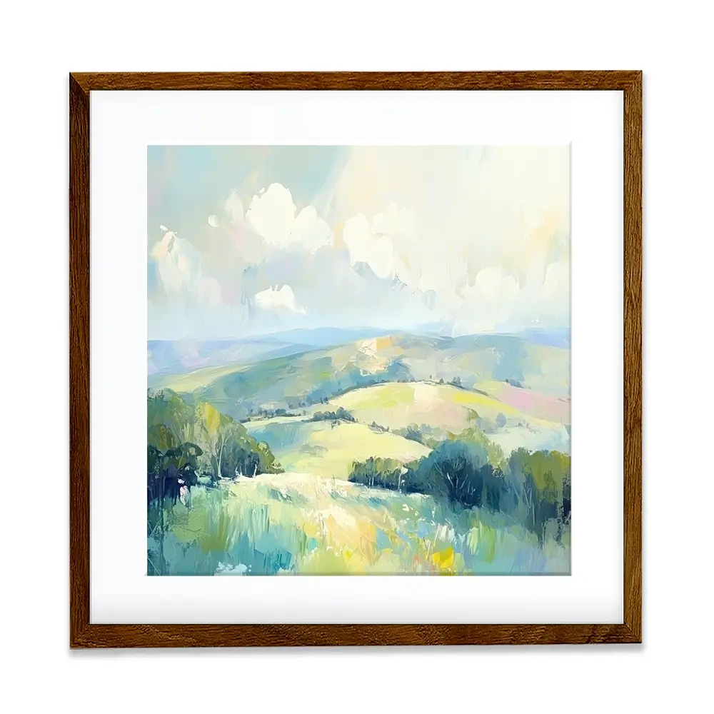 Green Hills Square Framed Art Print Green Hills Square Framed Art Print wall art product Art Print Shop
