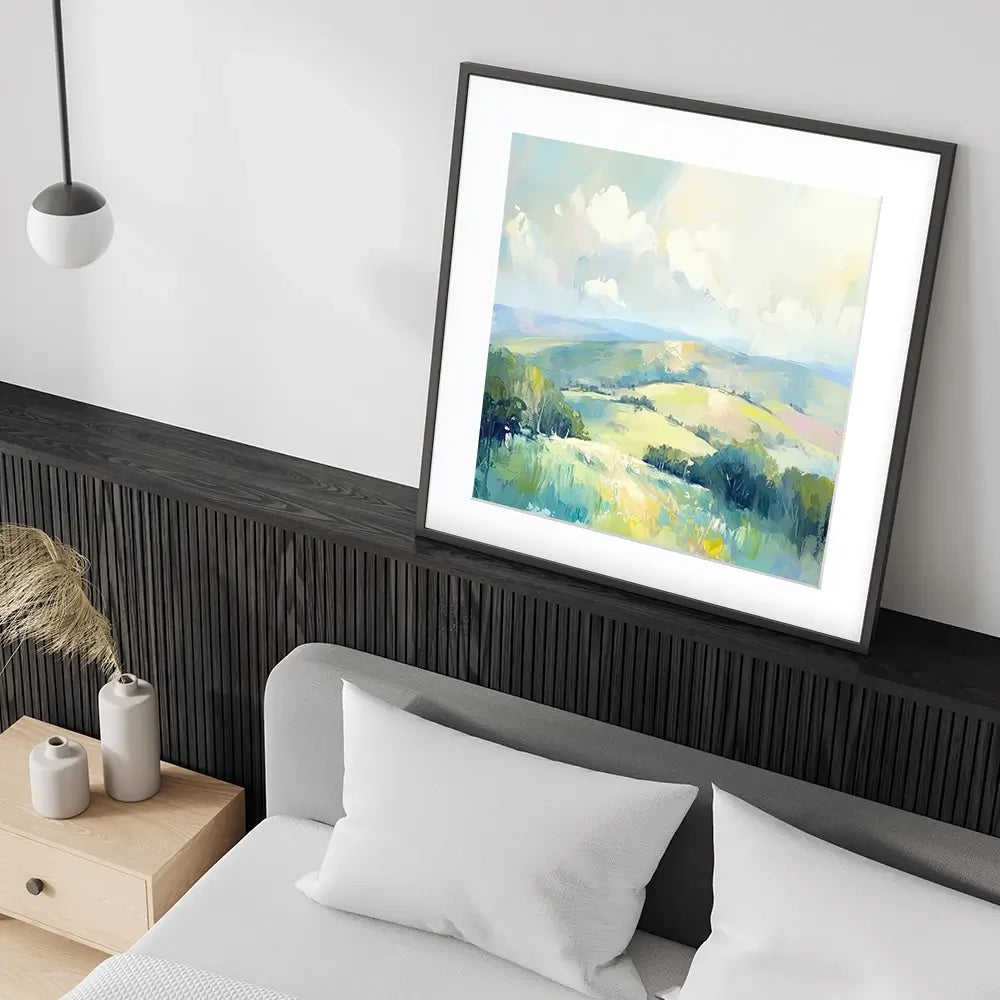 Green Hills Square Framed Art Print Green Hills Square Framed Art Print wall art product Art Print Shop