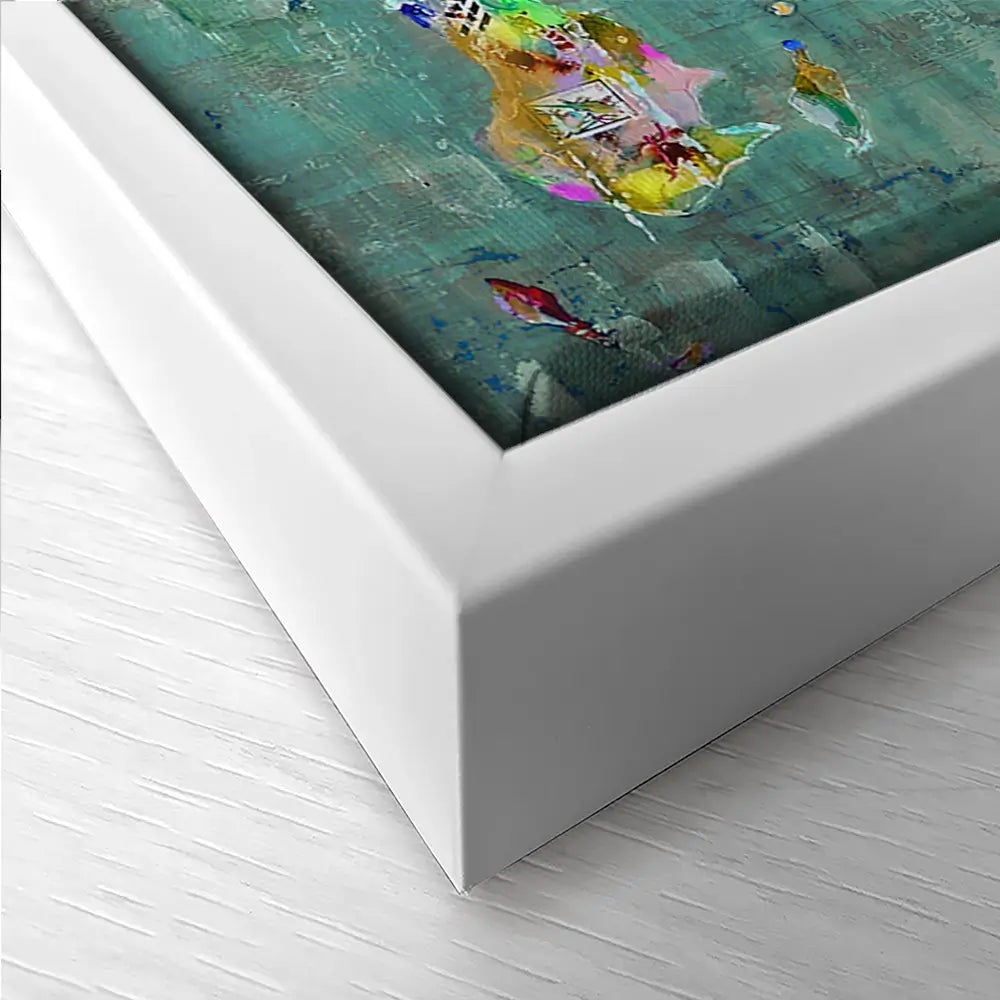 Green Map Of The World Trio Canvas Print Green Map Of The World Trio Canvas Print wall art product Studio Paint-Ing