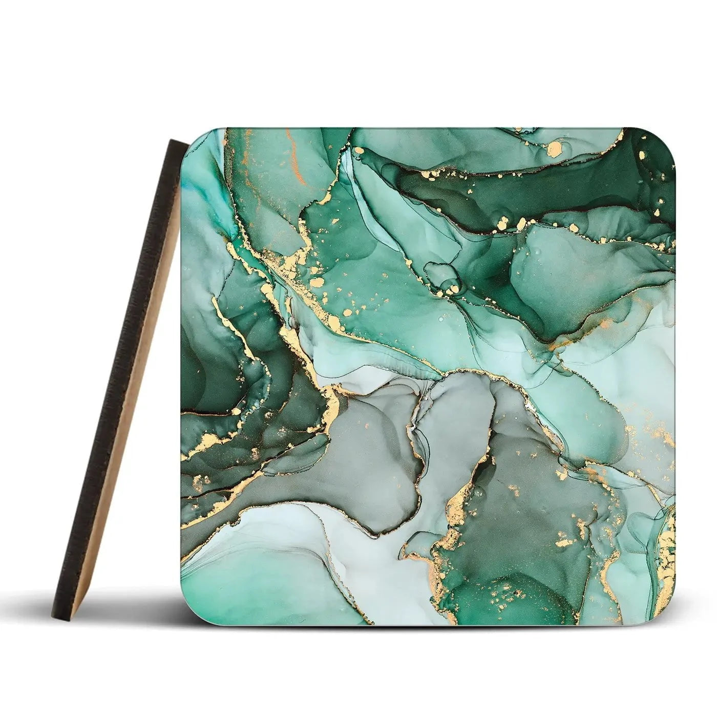 Green Marble Tones Coaster Set Green Marble Tones Coaster Set wall art product djero.adlibeshe yahoo.com / Shutterstock