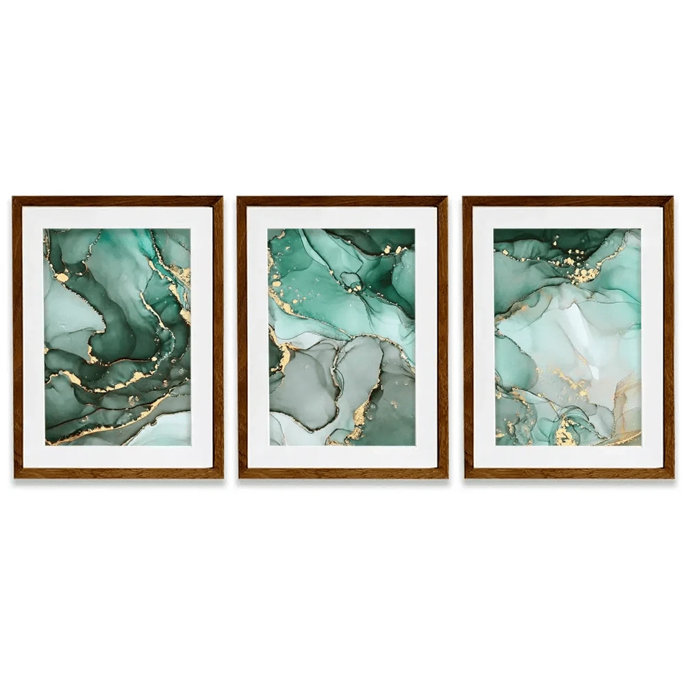 Green Marble Tones Framed Art Print Trio Green Marble Tones Framed Art Print Trio wall art product djero.adlibeshe yahoo.com / Shutterstock