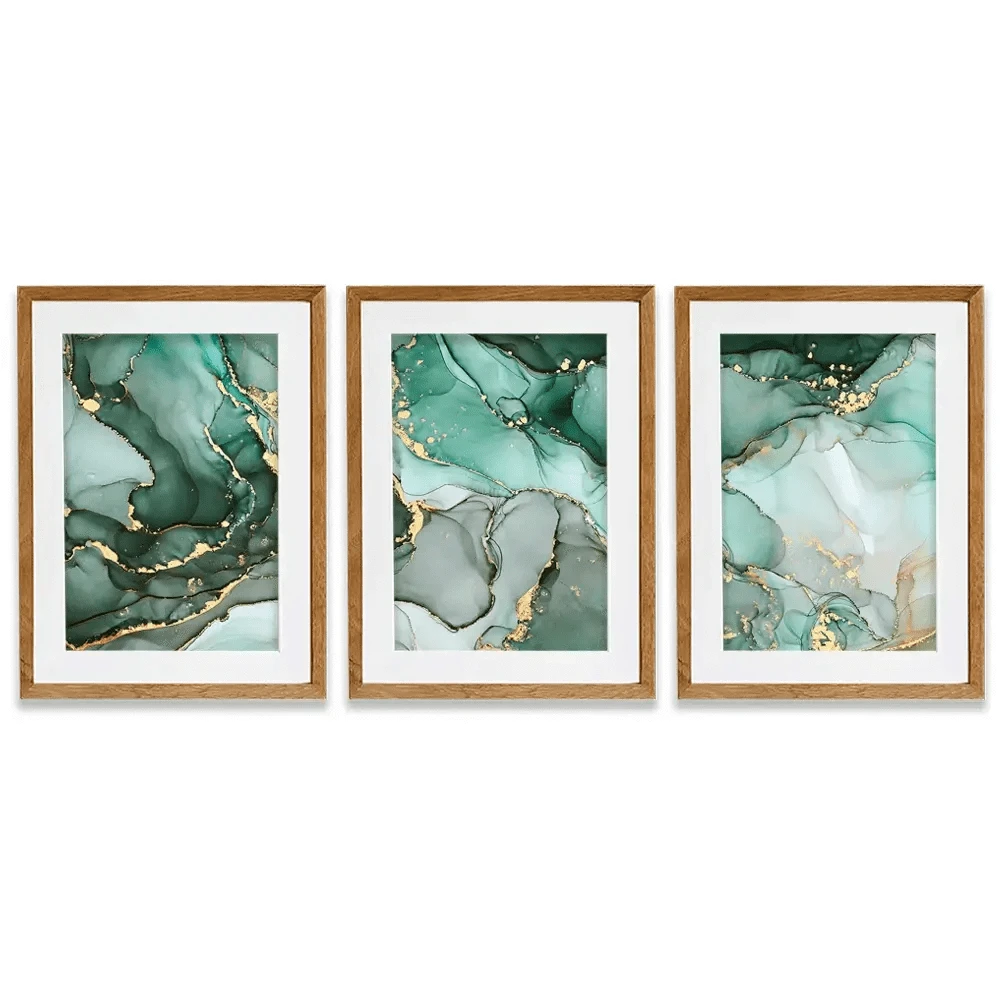 Green Marble Tones Framed Art Print Trio Green Marble Tones Framed Art Print Trio wall art product djero.adlibeshe yahoo.com / Shutterstock