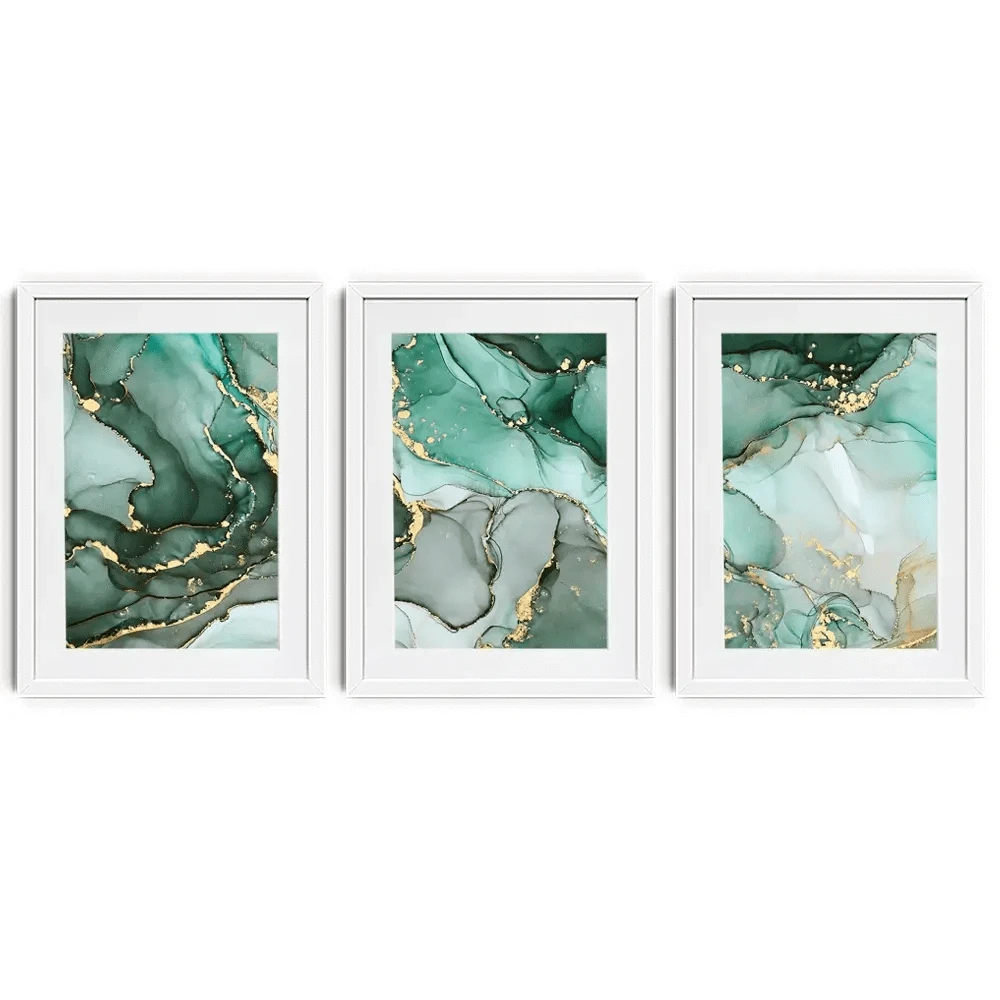 Green Marble Tones Framed Art Print Trio Green Marble Tones Framed Art Print Trio wall art product djero.adlibeshe yahoo.com / Shutterstock