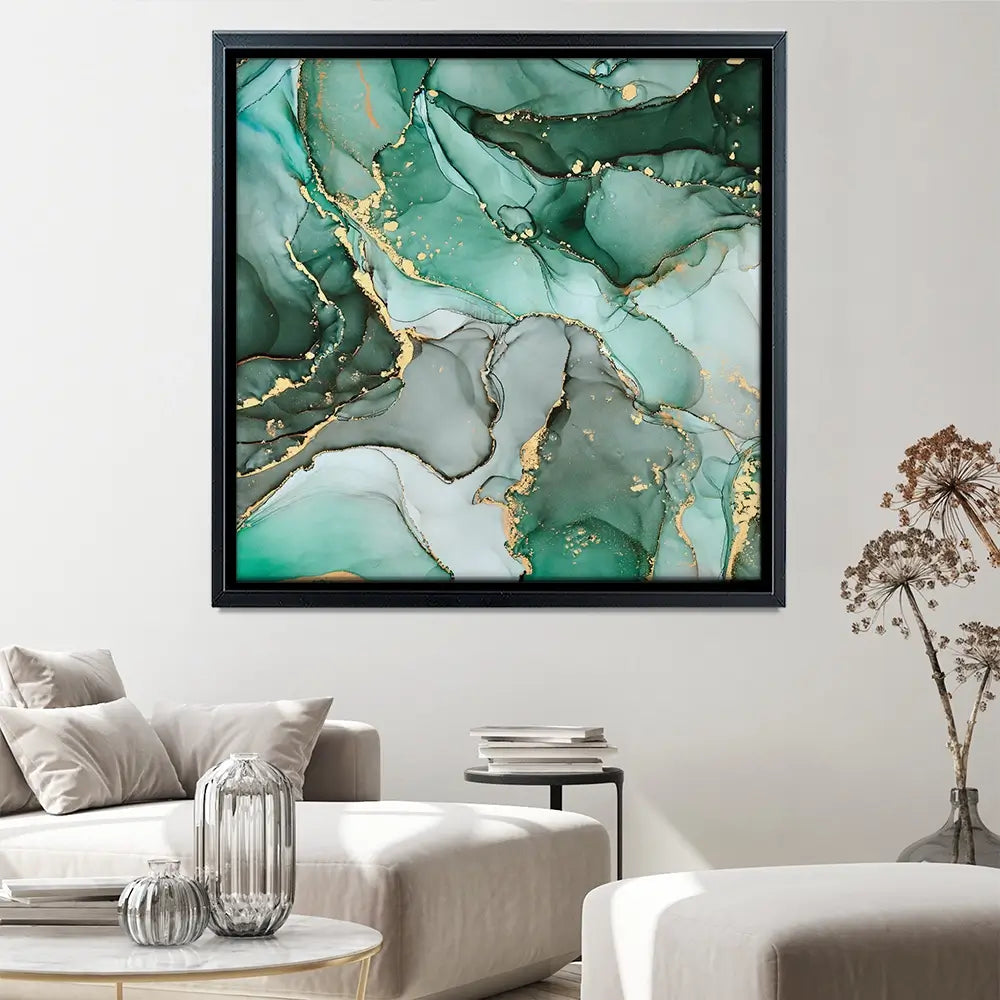 Green Marble Tones Square Canvas Print Green Marble Tones Square Canvas Print wall art product djero.adlibeshe yahoo.com / Shutterstock