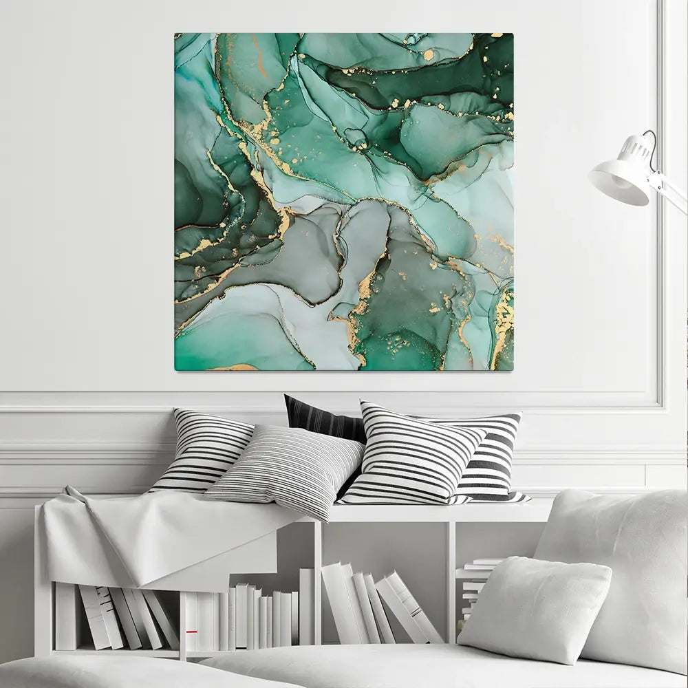 Green Marble Tones Square Canvas Print Green Marble Tones Square Canvas Print wall art product djero.adlibeshe yahoo.com / Shutterstock