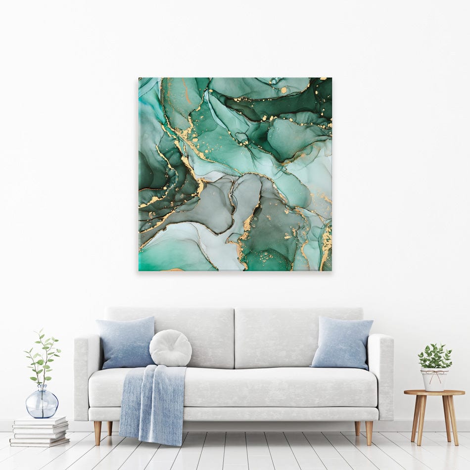 Green Marble Tones Square Canvas Print wall art product djero.adlibeshe yahoo.com / Shutterstock