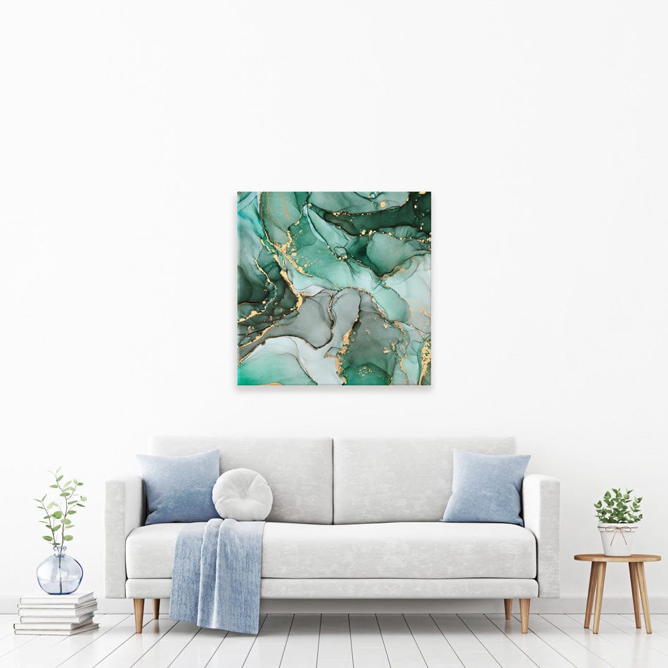 Green Marble Tones Square Canvas Print wall art product djero.adlibeshe yahoo.com / Shutterstock