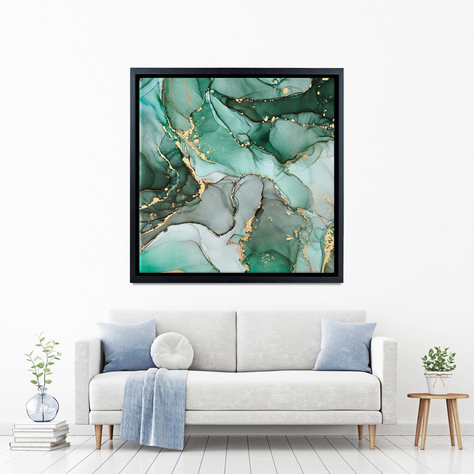 Green Marble Tones Square Canvas Print wall art product djero.adlibeshe yahoo.com / Shutterstock
