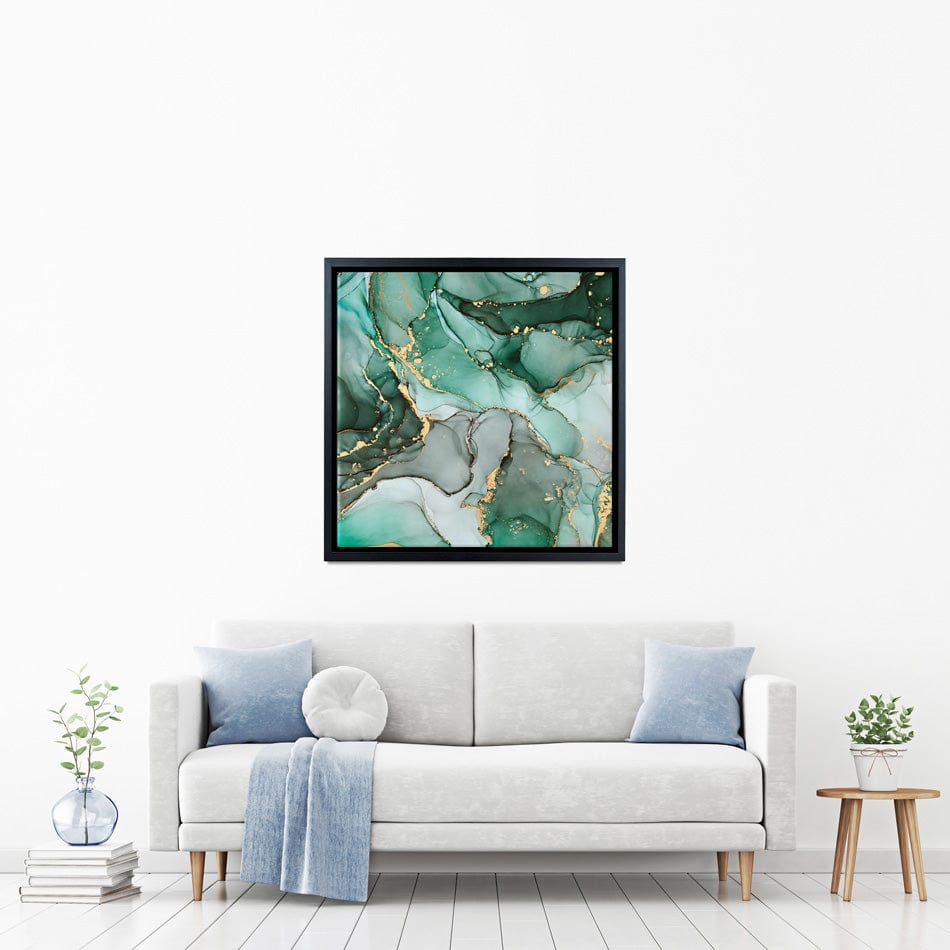 Green Marble Tones Square Canvas Print wall art product djero.adlibeshe yahoo.com / Shutterstock