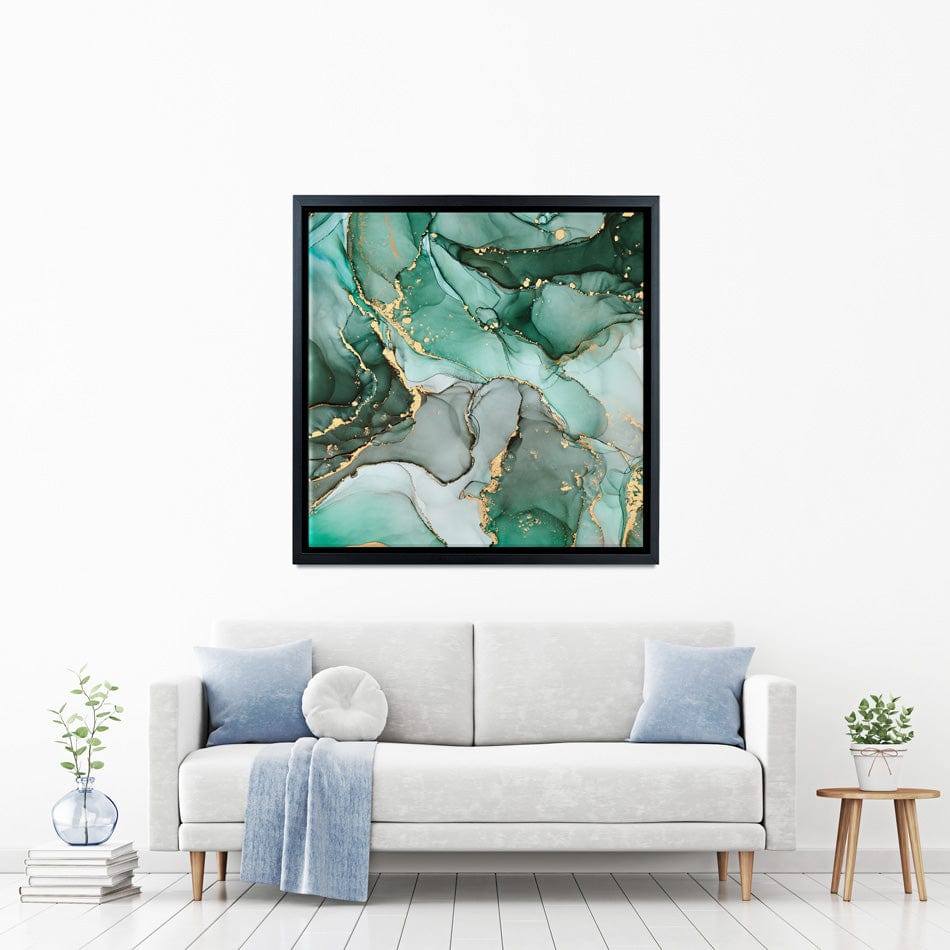 Green Marble Tones Square Canvas Print wall art product djero.adlibeshe yahoo.com / Shutterstock