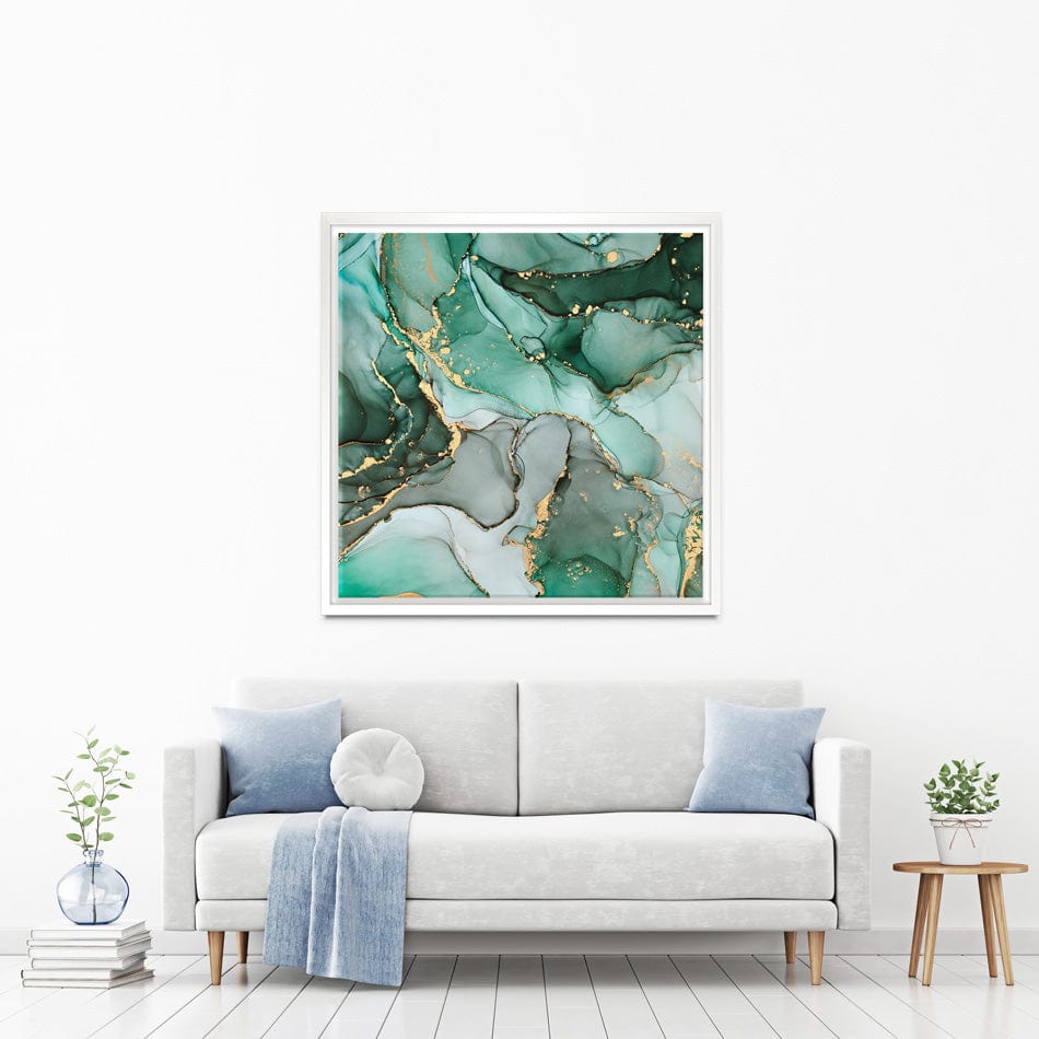 Green Marble Tones Square Canvas Print wall art product djero.adlibeshe yahoo.com / Shutterstock