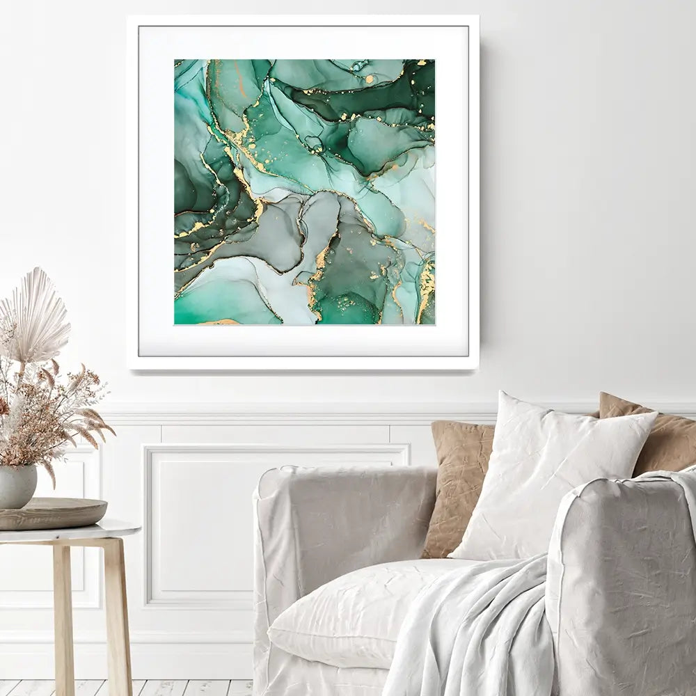 Green Marble Tones Square Framed Art Print Green Marble Tones Square Framed Art Print wall art product djero.adlibeshe yahoo.com / Shutterstock