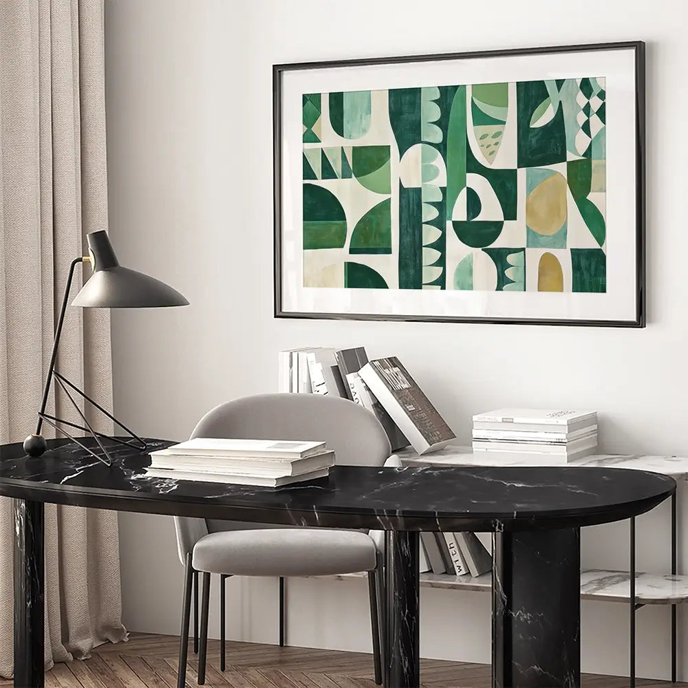 Green Modernist Framed Art Print Green Modernist Framed Art Print wall art product Sisi And Seb - Independent