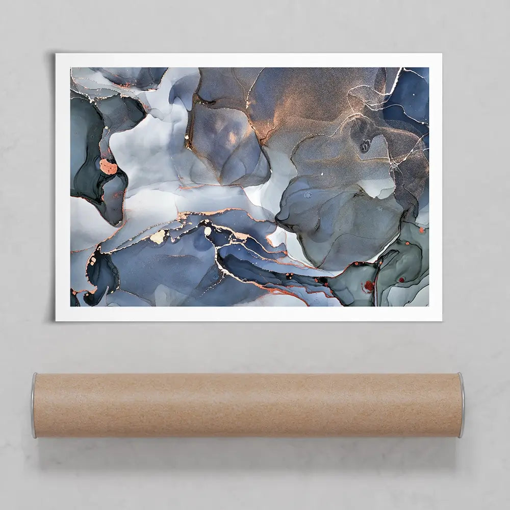 Grey And Blue Marble Art Print Grey And Blue Marble Art Print wall art product djero.adlibeshe yahoo.com / Shutterstock