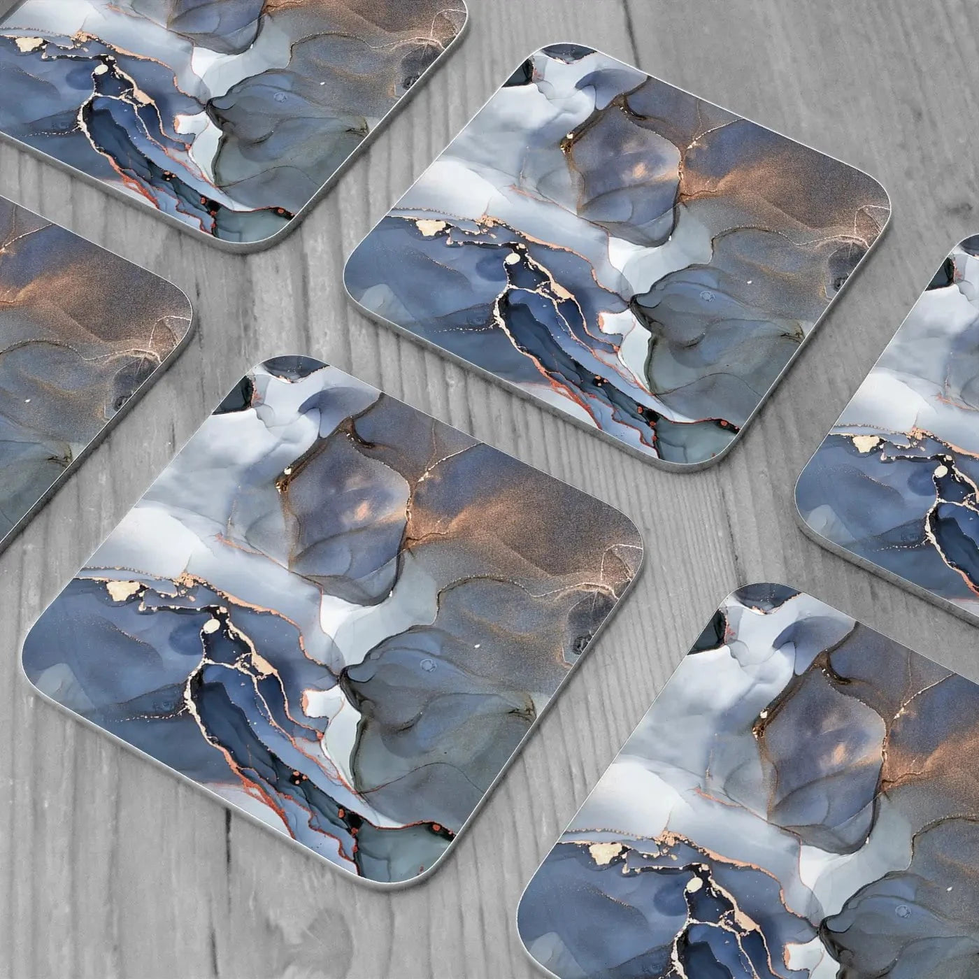 Grey And Blue Marble Coaster Set Grey And Blue Marble Coaster Set wall art product djero.adlibeshe yahoo.com / Shutterstock