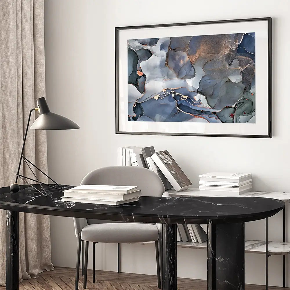 Grey And Blue Marble Framed Art Print Grey And Blue Marble Framed Art Print wall art product djero.adlibeshe yahoo.com / Shutterstock