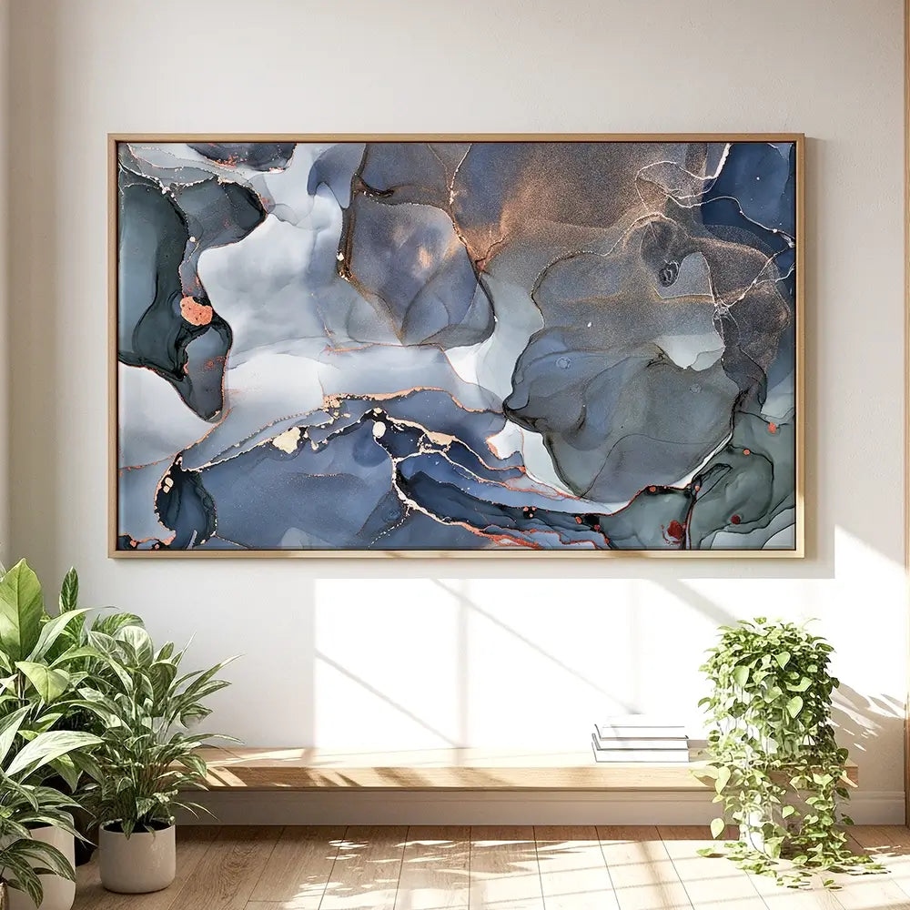 Grey And Blue Marble Oversized Canvas Print Grey And Blue Marble Oversized Canvas Print wall art product djero.adlibeshe yahoo.com / Shutterstock