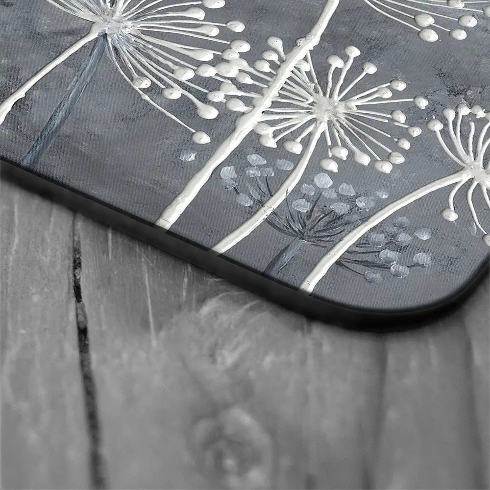 Grey And White Dandelions Coaster Set Grey And White Dandelions Coaster Set wall art product Art Print Shop