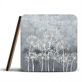 Grey And White Dandelions Coaster Set Grey And White Dandelions Coaster Set wall art product Art Print Shop