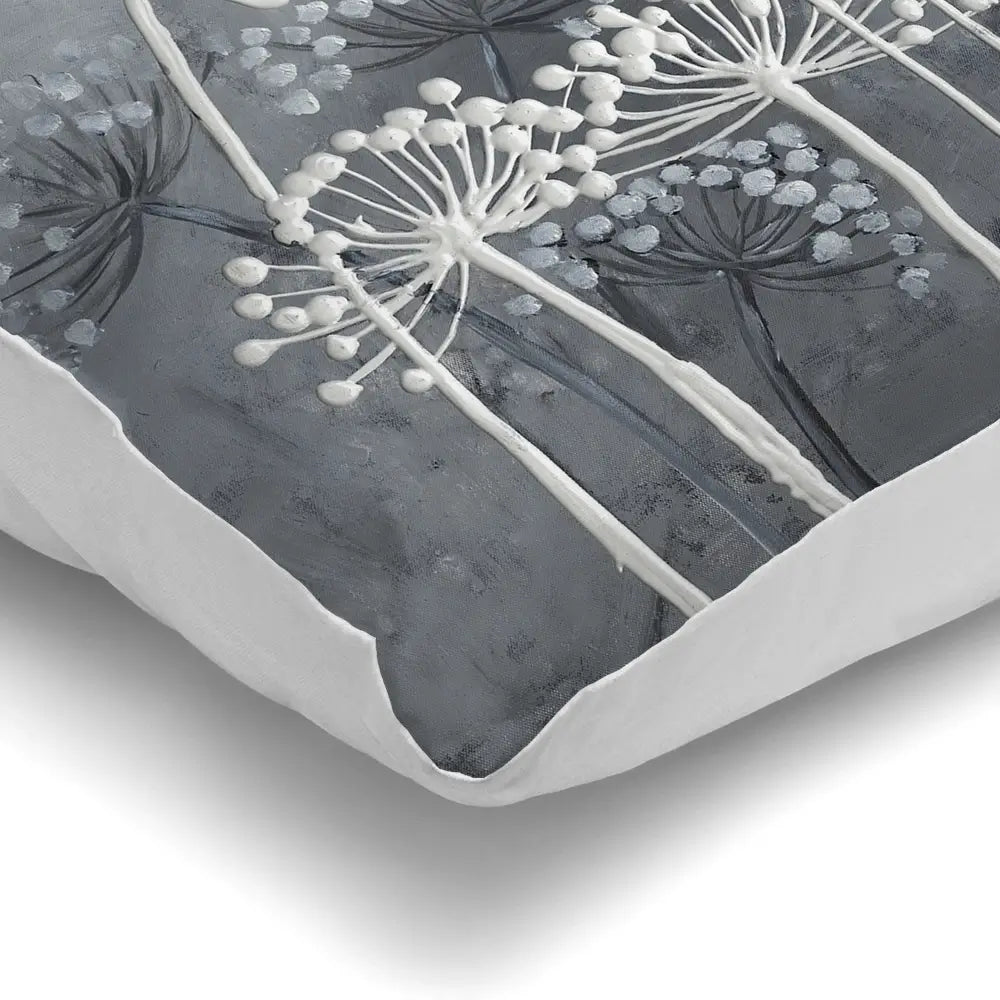 Grey And White Dandelions Cushion Grey And White Dandelions Cushion wall art product Art Print Shop