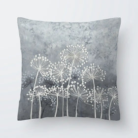 Grey And White Dandelions Cushion Grey And White Dandelions Cushion wall art product Art Print Shop