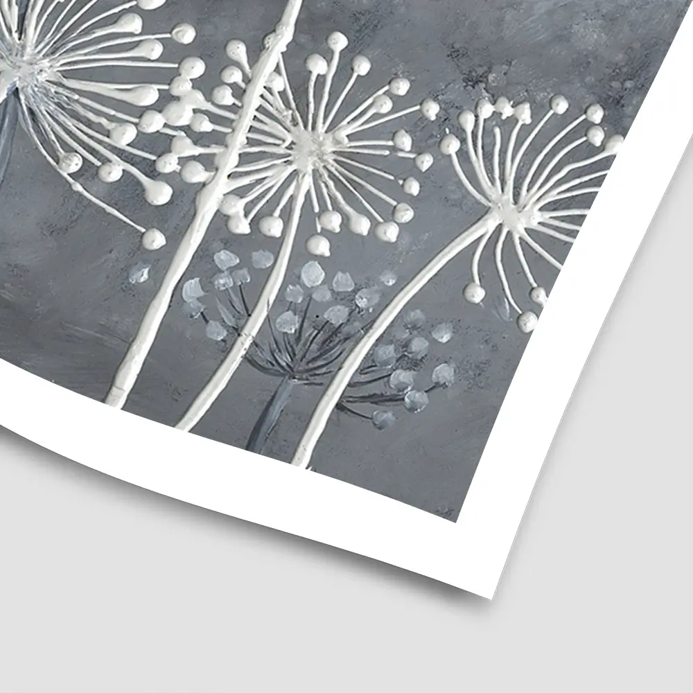 Grey And White Dandelions Square Art Print Grey And White Dandelions Square Art Print wall art product Art Print Shop