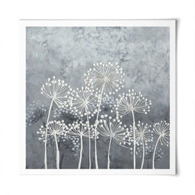 Grey And White Dandelions Square Art Print Grey And White Dandelions Square Art Print wall art product Art Print Shop