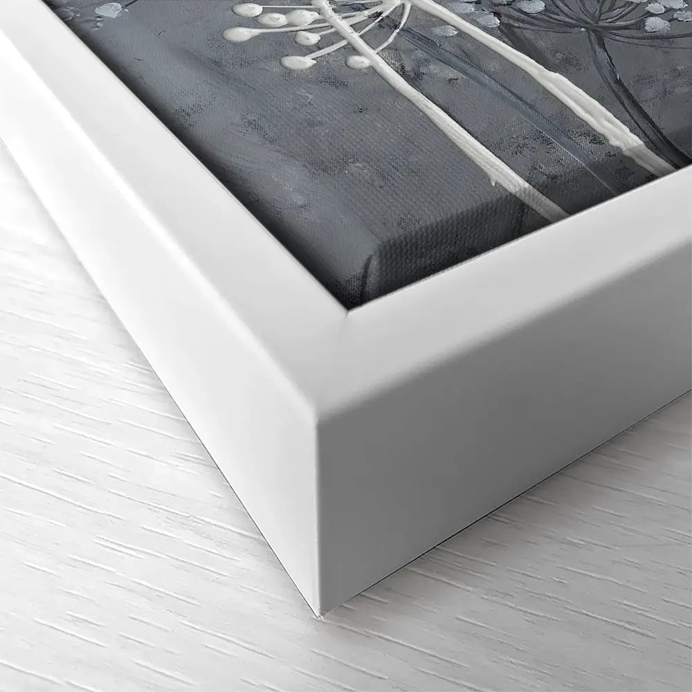 Grey And White Dandelions Square Canvas Print Grey And White Dandelions Square Canvas Print wall art product Art Print Shop