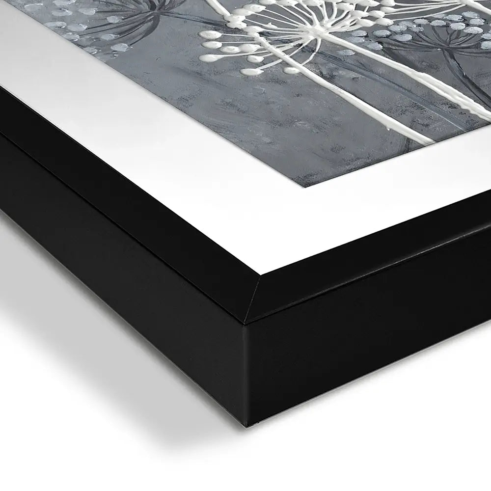 Grey And White Dandelions Square Framed Art Print Grey And White Dandelions Square Framed Art Print wall art product Art Print Shop