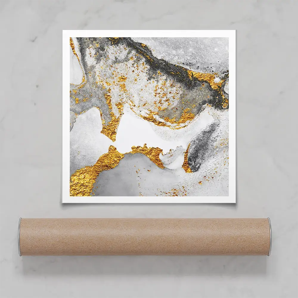 Grey And White Marble Square Art Print Grey And White Marble Square Art Print wall art product CARACOLLA / Shutterstock