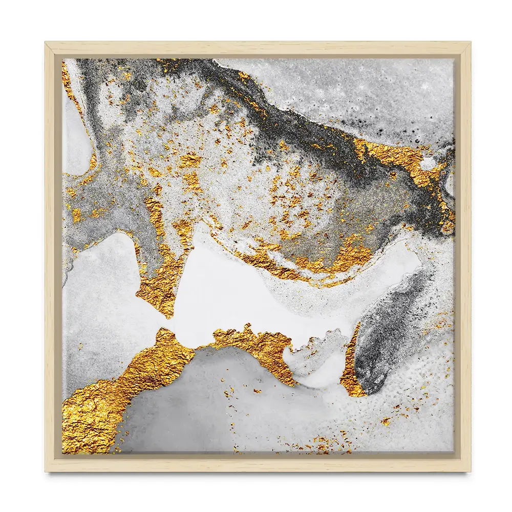 Grey And White Marble Square Canvas Print Grey And White Marble Square Canvas Print wall art product CARACOLLA / Shutterstock