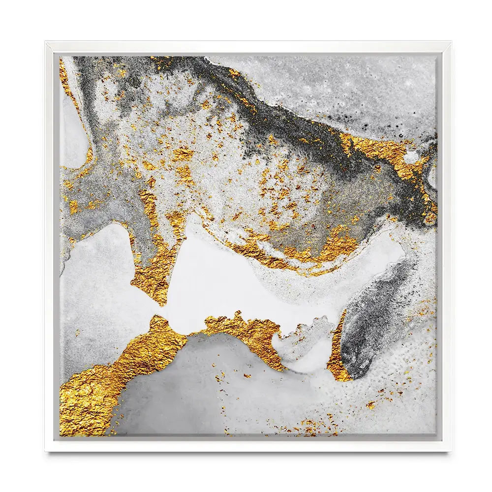 Grey And White Marble Square Canvas Print Grey And White Marble Square Canvas Print wall art product CARACOLLA / Shutterstock