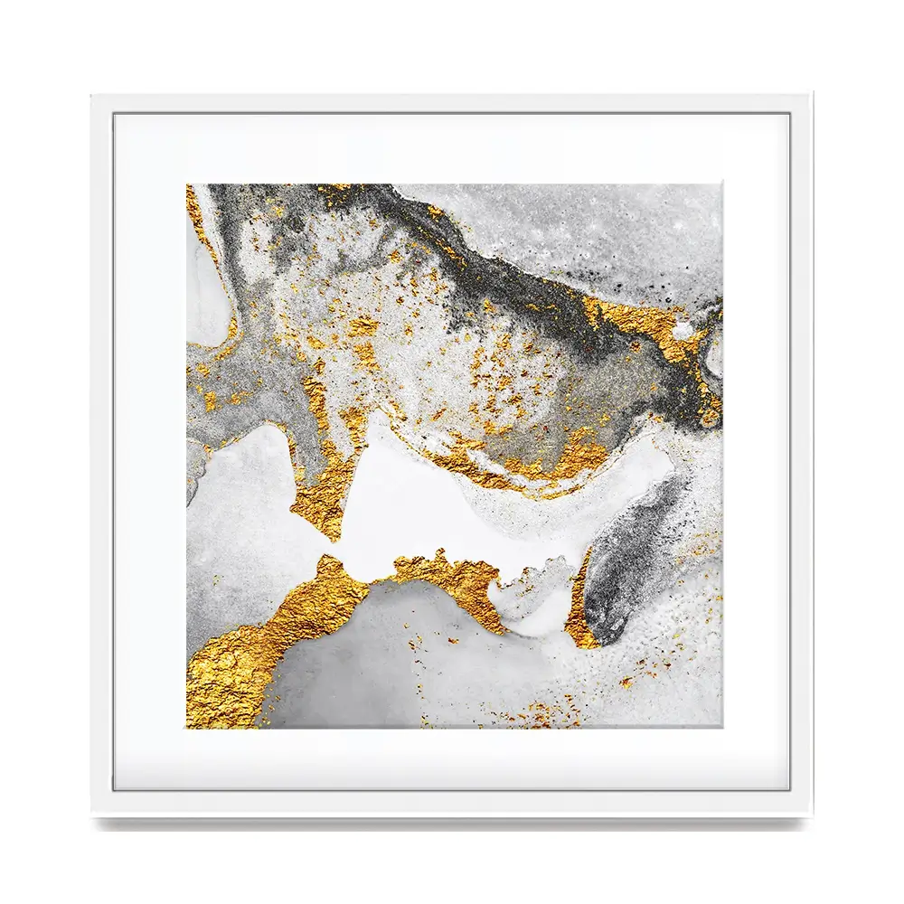 Grey And White Marble Square Framed Art Print Grey And White Marble Square Framed Art Print wall art product CARACOLLA / Shutterstock