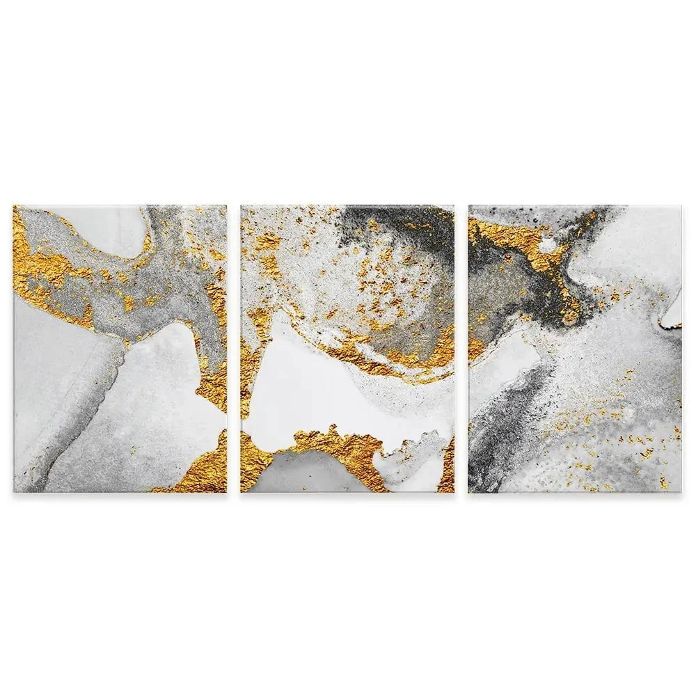 Grey And White Marble Trio Canvas Print Grey And White Marble Trio Canvas Print wall art product CARACOLLA / Shutterstock