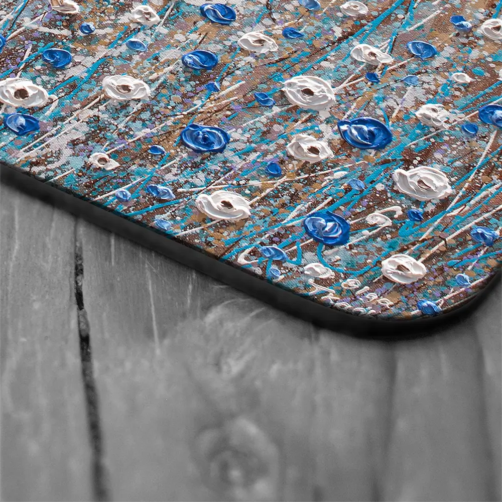 Grey, Blue And White Flowers Coaster Set Rainbow Soul Tree Coaster Set | Rainbow Soul Tree Art Coasters wall art product Olga Tkachyk