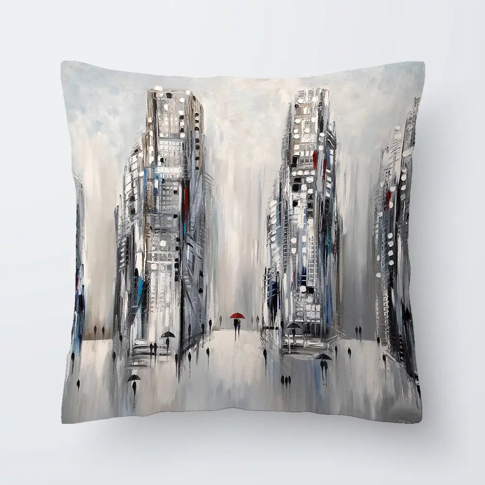 Grey City Cushion Grey City Cushion wall art product Ekaterina Ermilkina