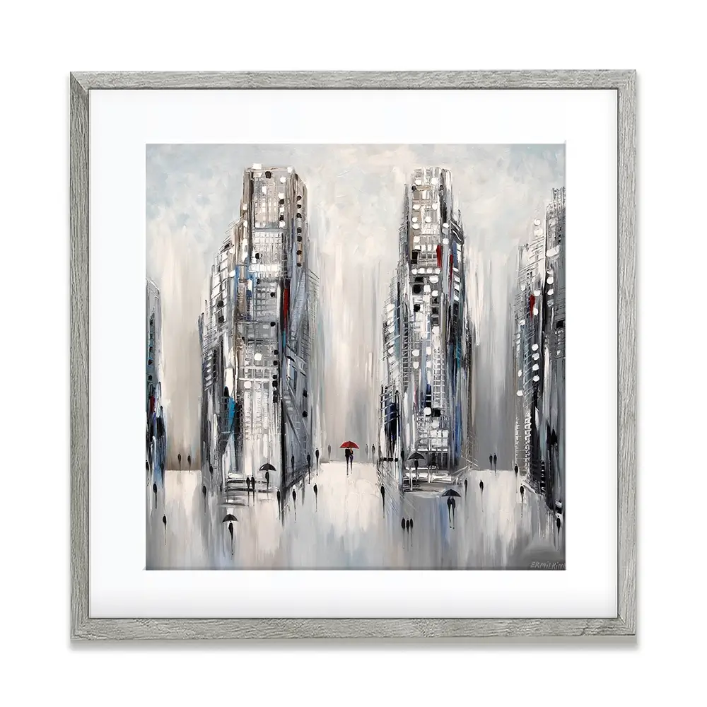 Grey City Framed Art Print Grey City Framed Art Print wall art product Ekaterina Ermilkina
