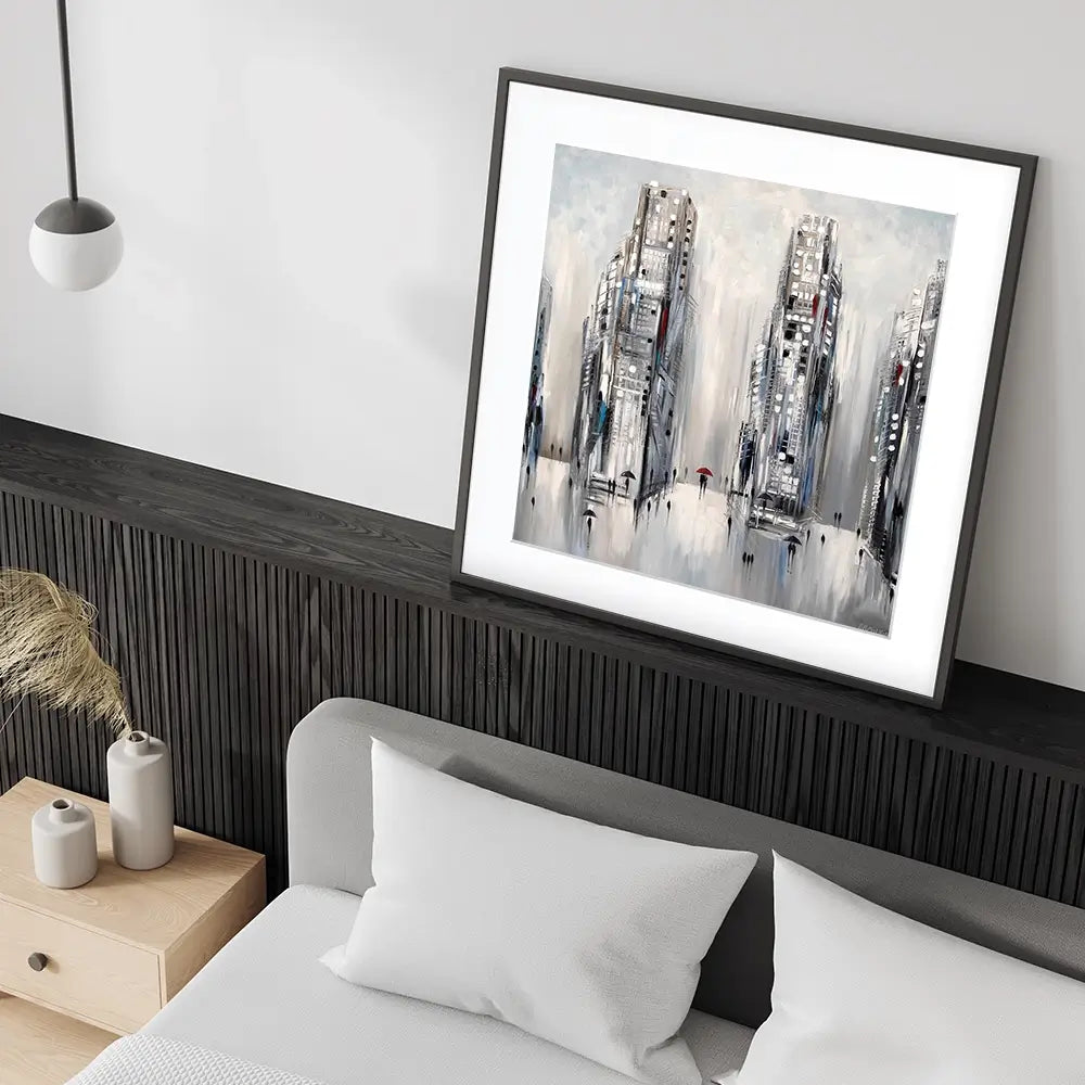 Grey City Framed Art Print Grey City Framed Art Print wall art product Ekaterina Ermilkina