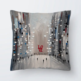 Grey City Love Cushion Grey City Love Cushion wall art product Ekaterina Ermilkina
