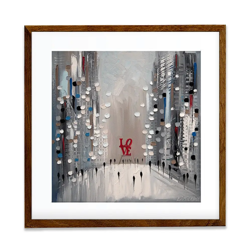 Grey City Love Square Framed Art Print Grey City Love Square Framed Art Print wall art product Ekaterina Ermilkina