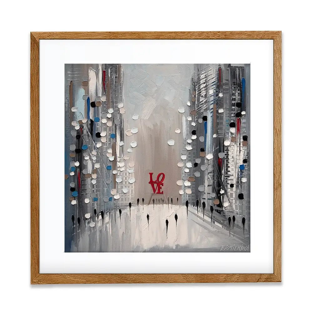 Grey City Love Square Framed Art Print Grey City Love Square Framed Art Print wall art product Ekaterina Ermilkina
